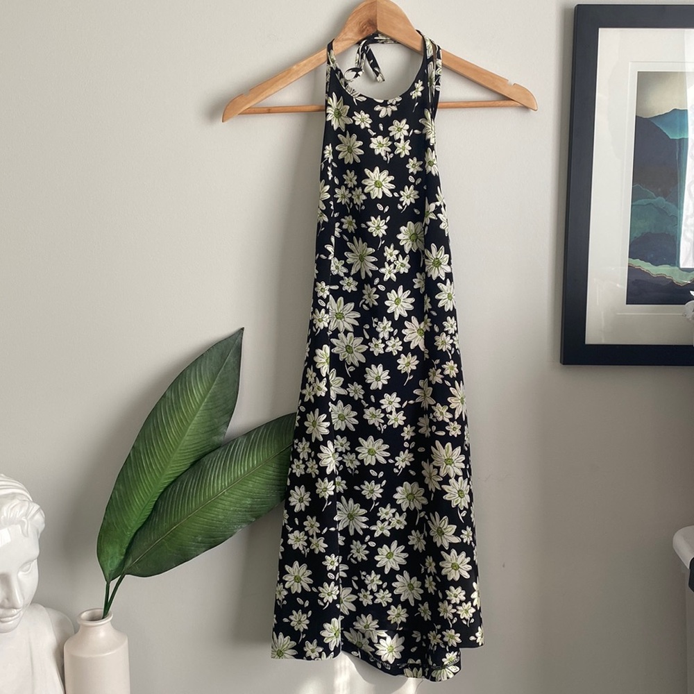 Vintage 90s-Does-60s Dreamy Daisy Halter Dress Size S